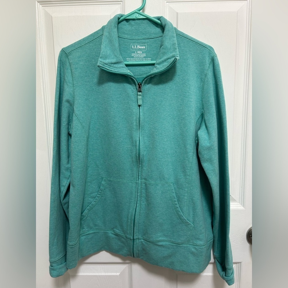 L.L. Bean Turquoise Zip-Up Sweater